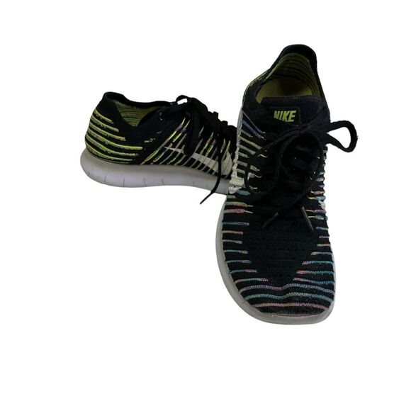 Nike Free ‎ Running Knit Black Striped Athletic Sneaker Shoes Size 8.5 - Picture 1 of 11